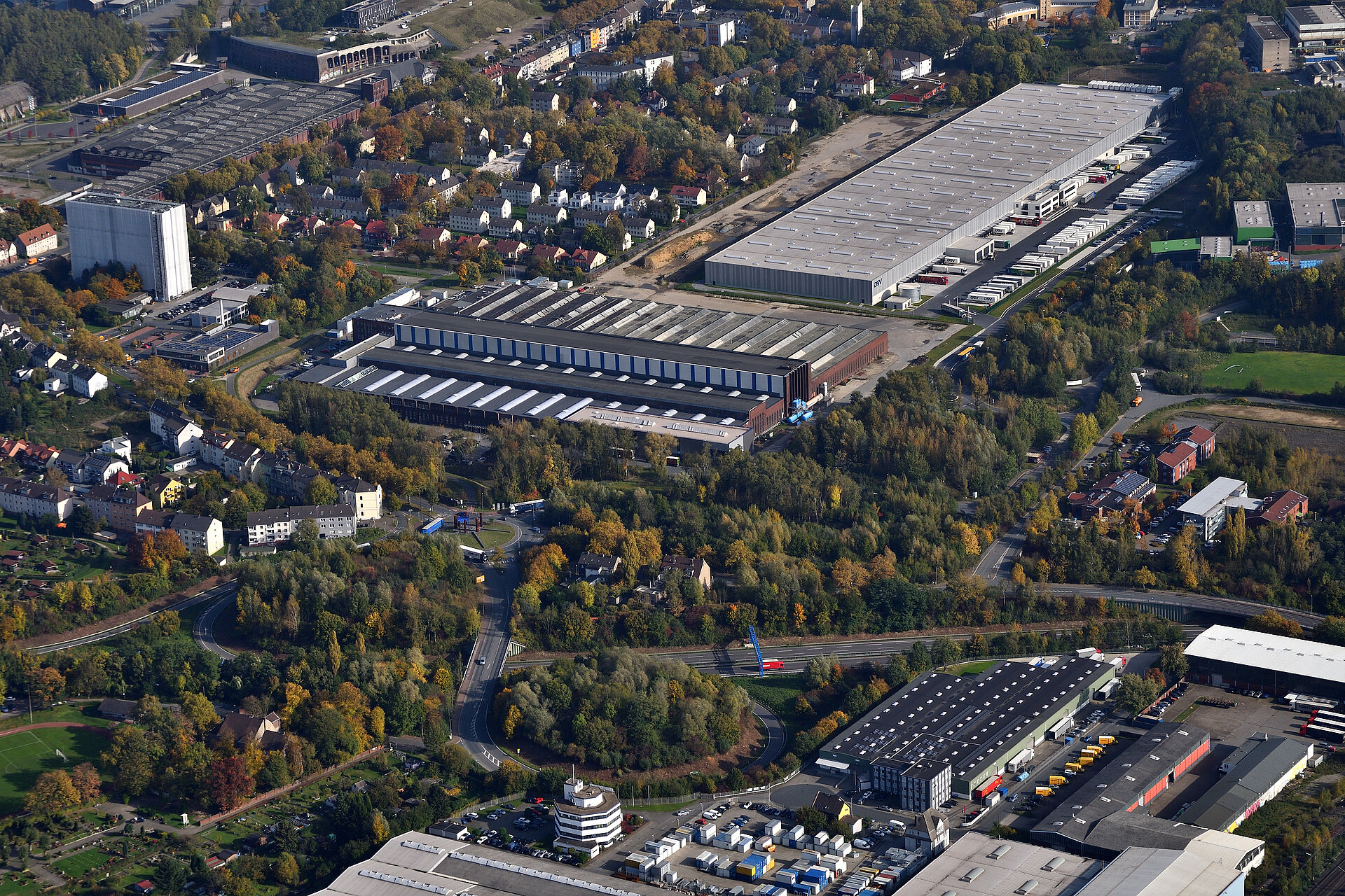 Luftaufnahme der Unteren Stahlindustrie des Bochumer Vereins.