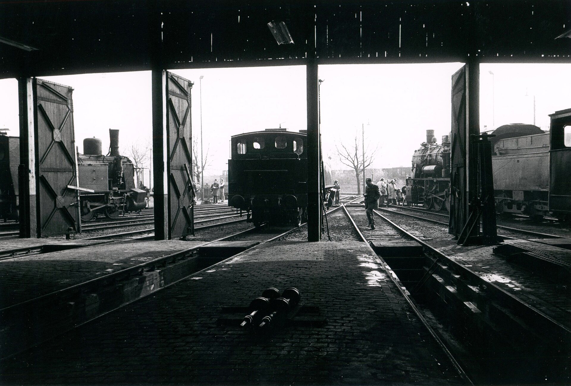 Lokschuppen in Bochum-Dahlhausen im Jahr 1974.
