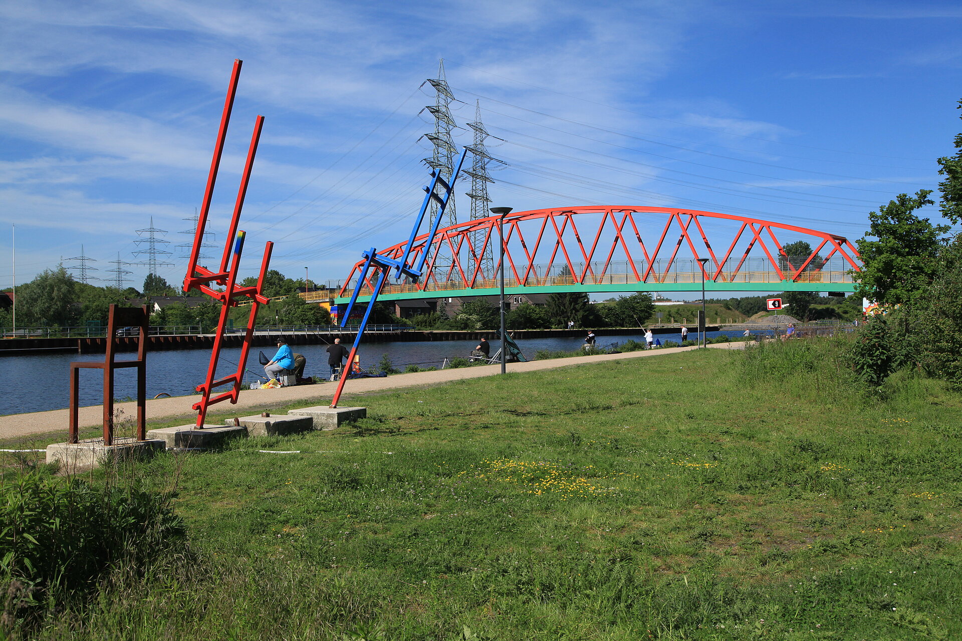 Rhein-Herne-Kanal, Fußgängerbrücke Alleestraße, Herne-Wanne.