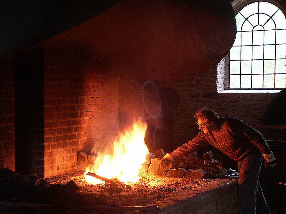 Handwerkliche Vorführung im Freilichtmuseum Hagen.