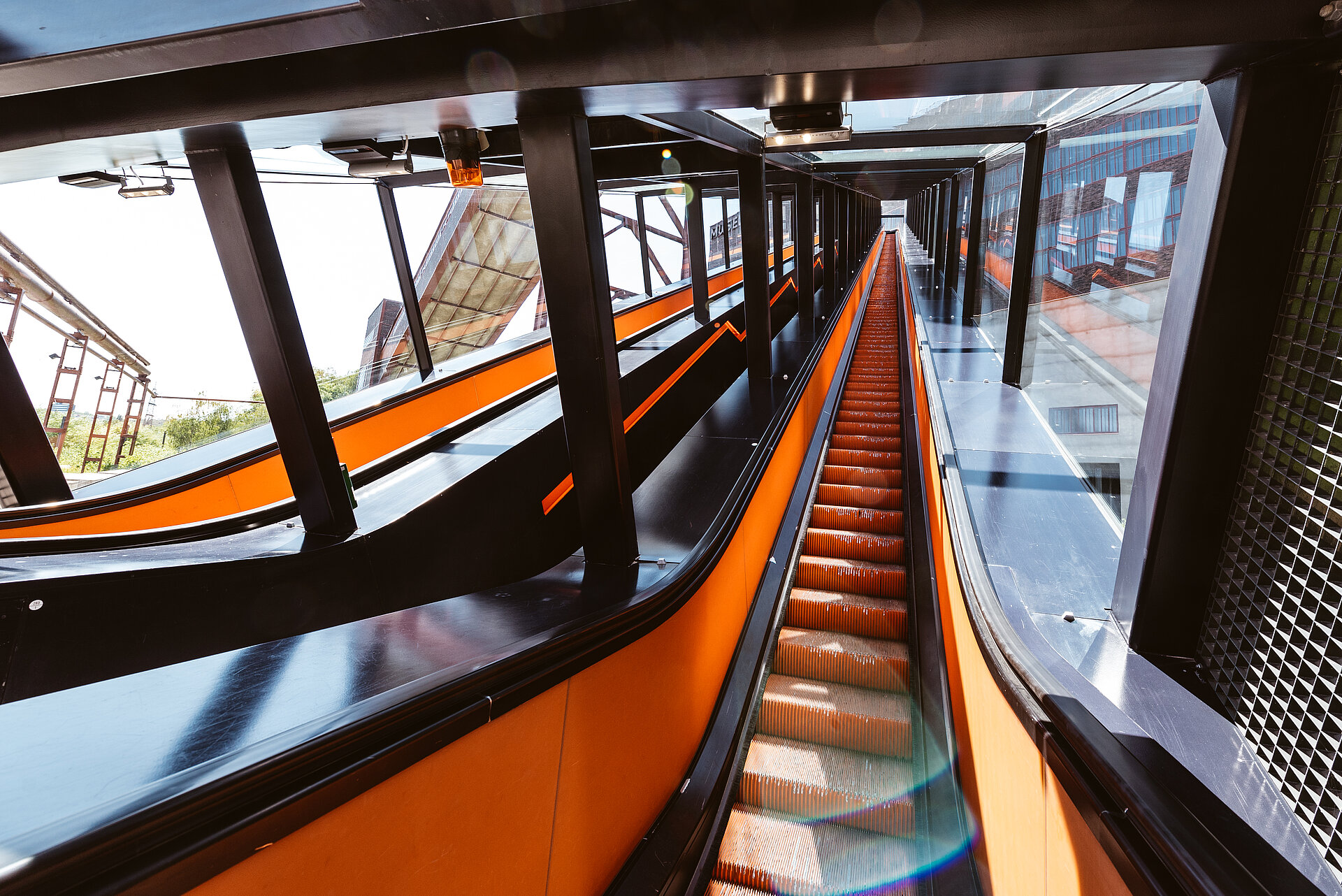 Die Rolltreppe der Kohlenwäsche führt zum Besucherzentrum auf Zollverein und ins Ruhr Museum.