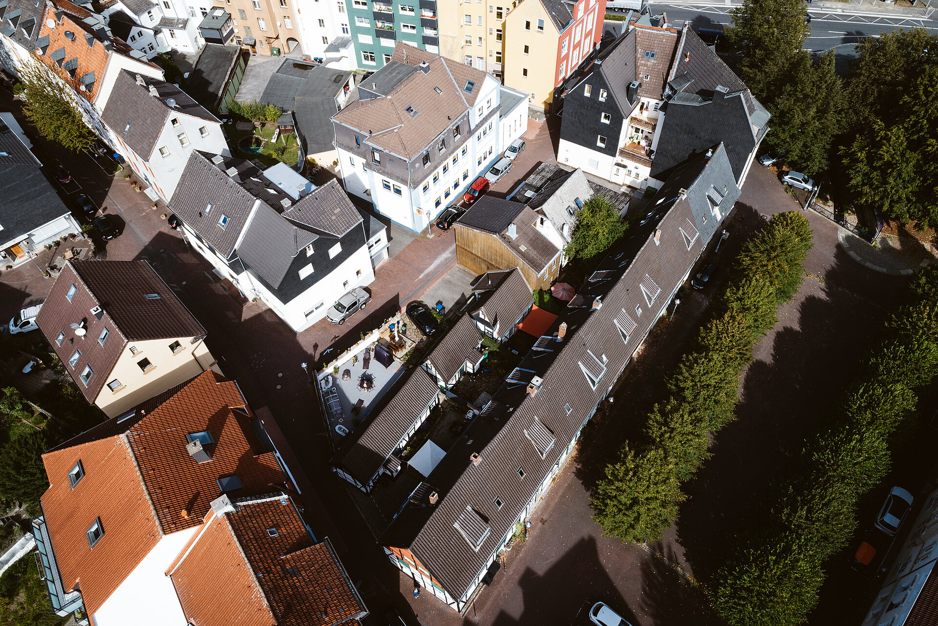 Die Siedlung Lange Riege in Hagen, Luftaufnahme.