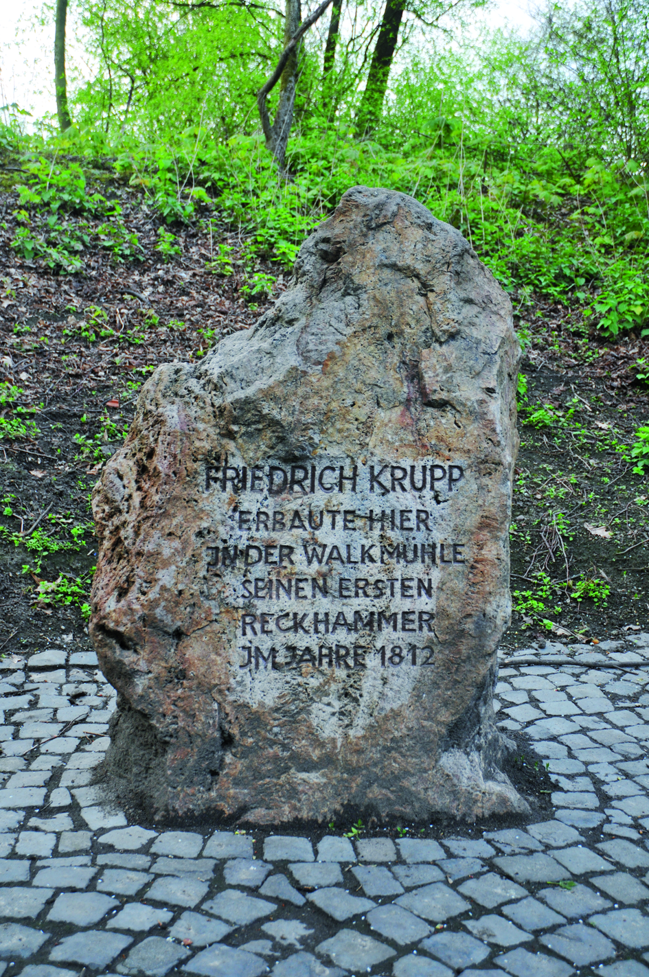 Gedenkstein Walkmühle in Essen-Vogelheim.