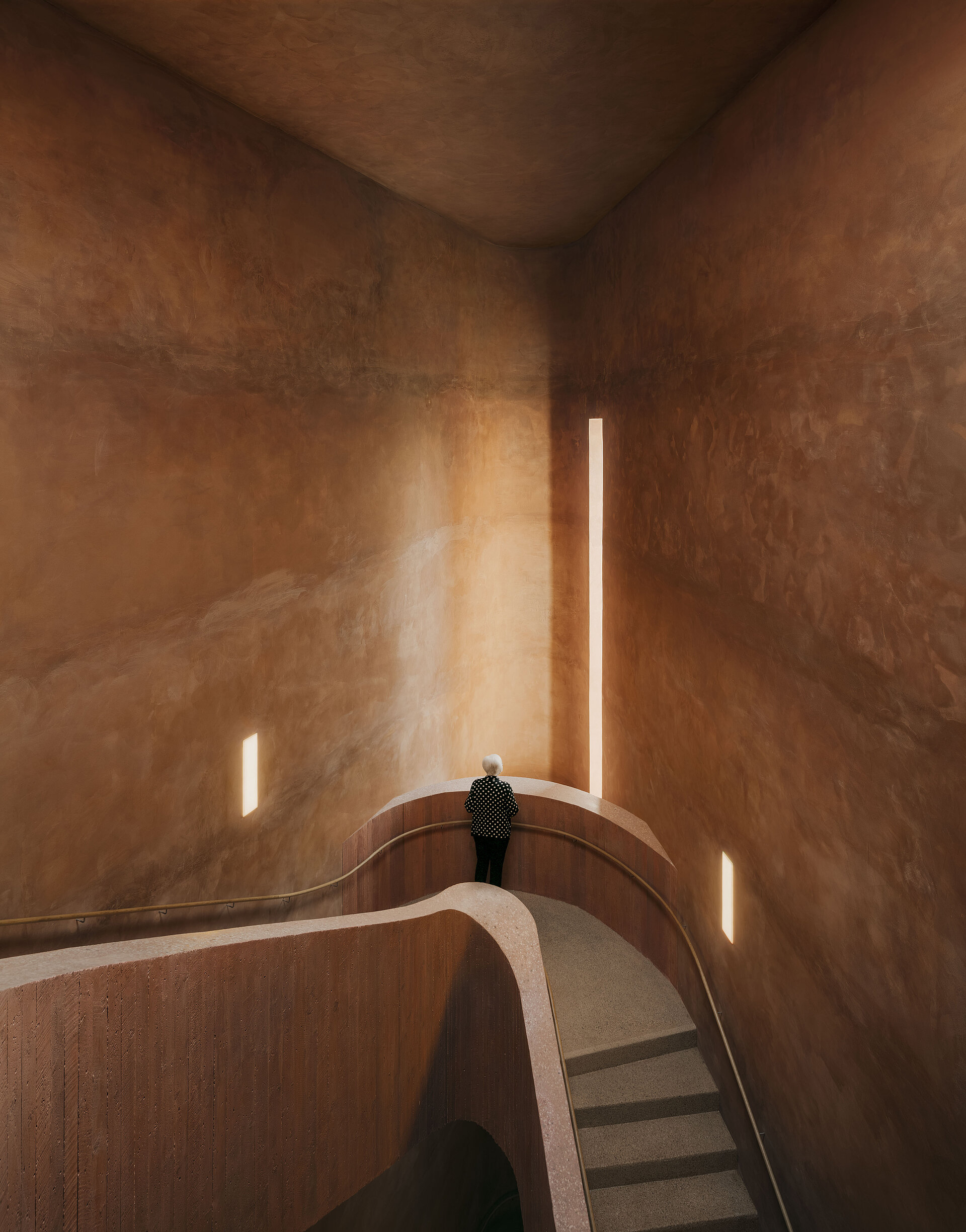 Erweiterungsbau des MKM Museum Küppersmühle: Blick ins Treppenhaus.