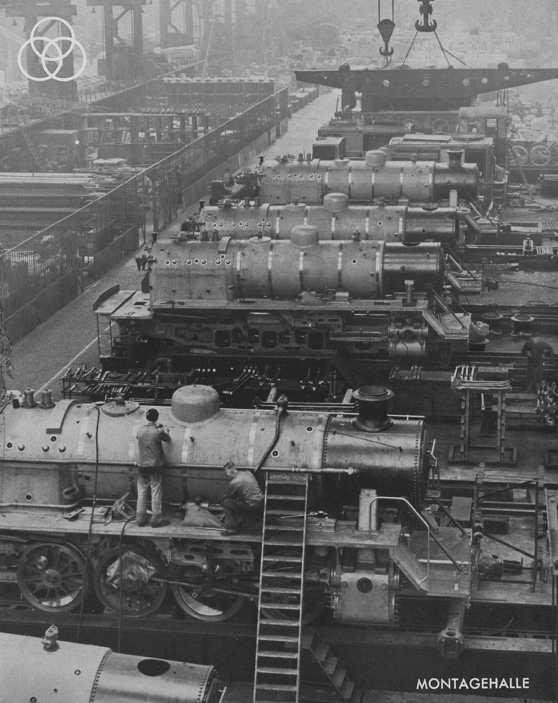 Lokomotivkfabrik Krupp, Halle M1, 1930er-Jahre. 