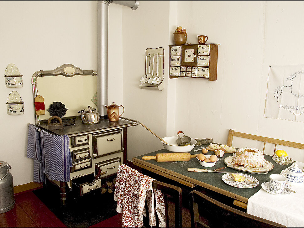 Blick in den Küchenbereich: Das Haus des Bergmanns liefert einen authentischen Einblick in das Leben in der Kolonie in den 1920er-Jahren. 