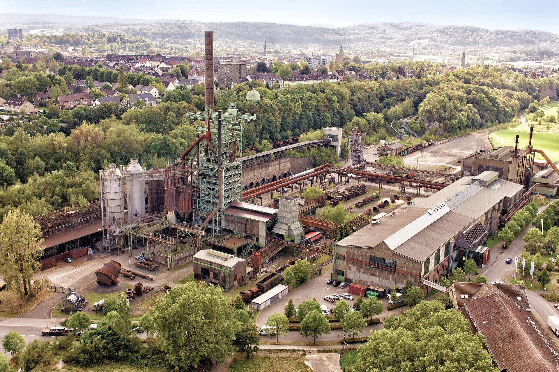Luftbild der Henrichshütte Hattingen aus dem Jahr 2014.
