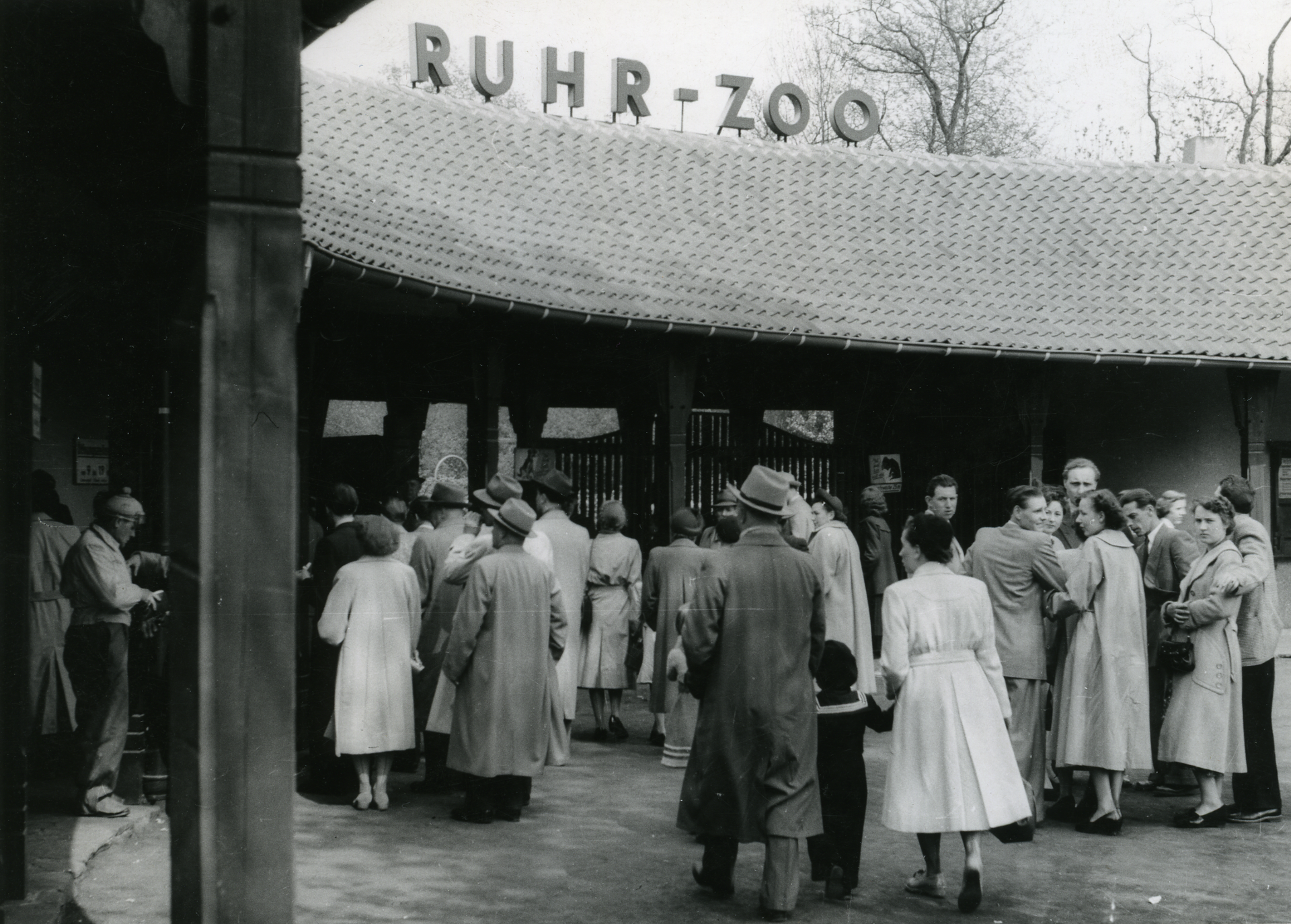Eingang zum Ruhr-Zoo, 1953.