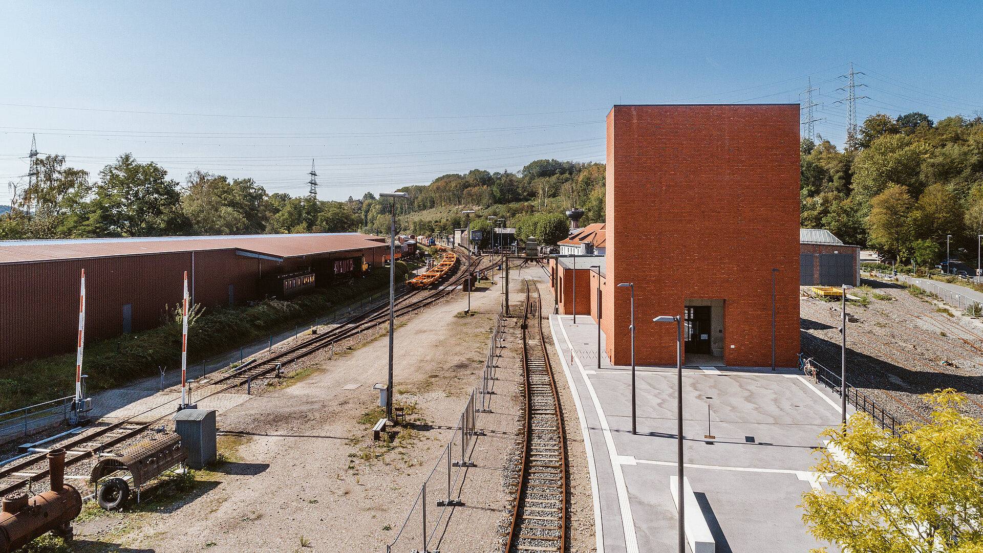 Das neue Empfangsgebäude des Eisenbahnmuseums Bochum.