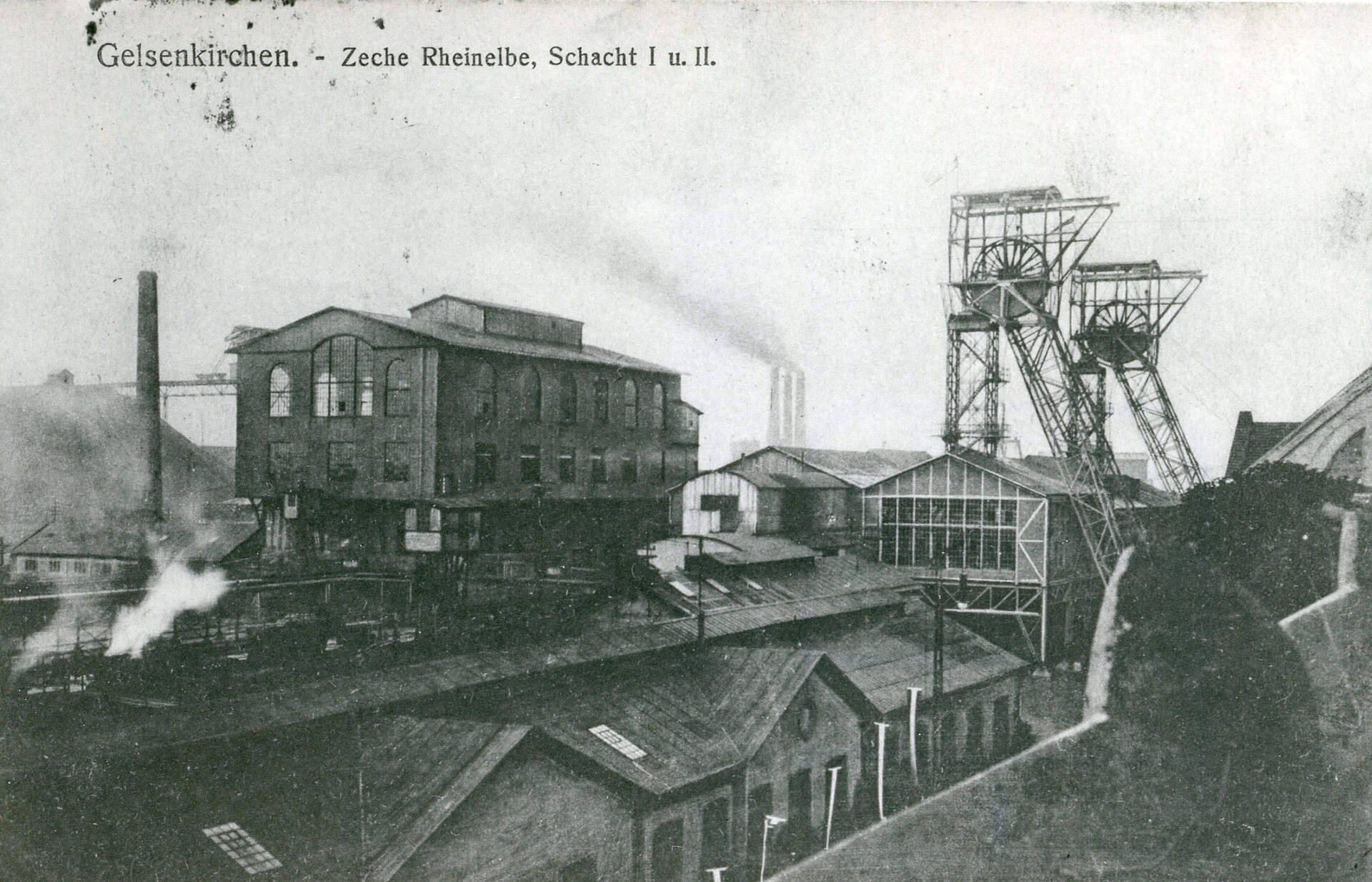 Zeche Rheinelbe 1/2 mit Landabsatz, 1915, Postkarte.