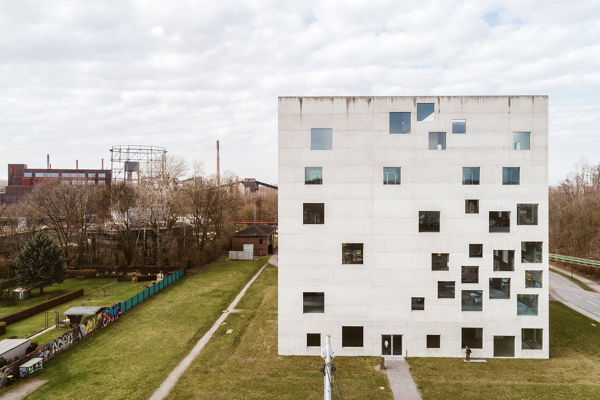 Das SANAA-Gebäude auf dem Zollverein-Gelände.