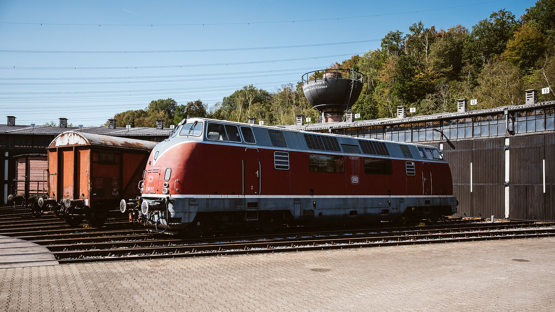 Lokschuppen des Eisenbahnmuseums Bochum.