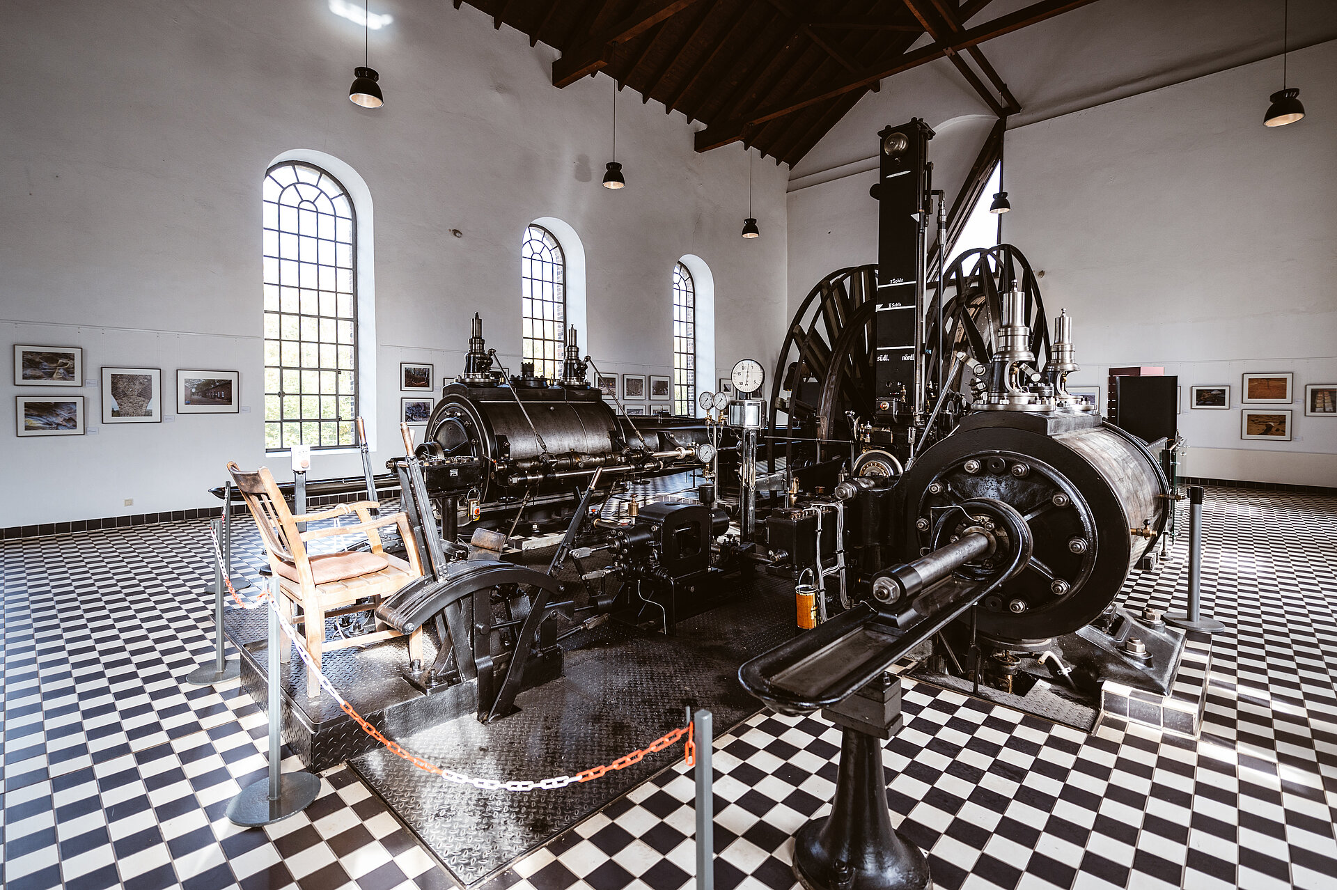 Die von Prosper Haniel stammende Dampffördermaschine von 1887 wird regelmäßig vorgeführt.