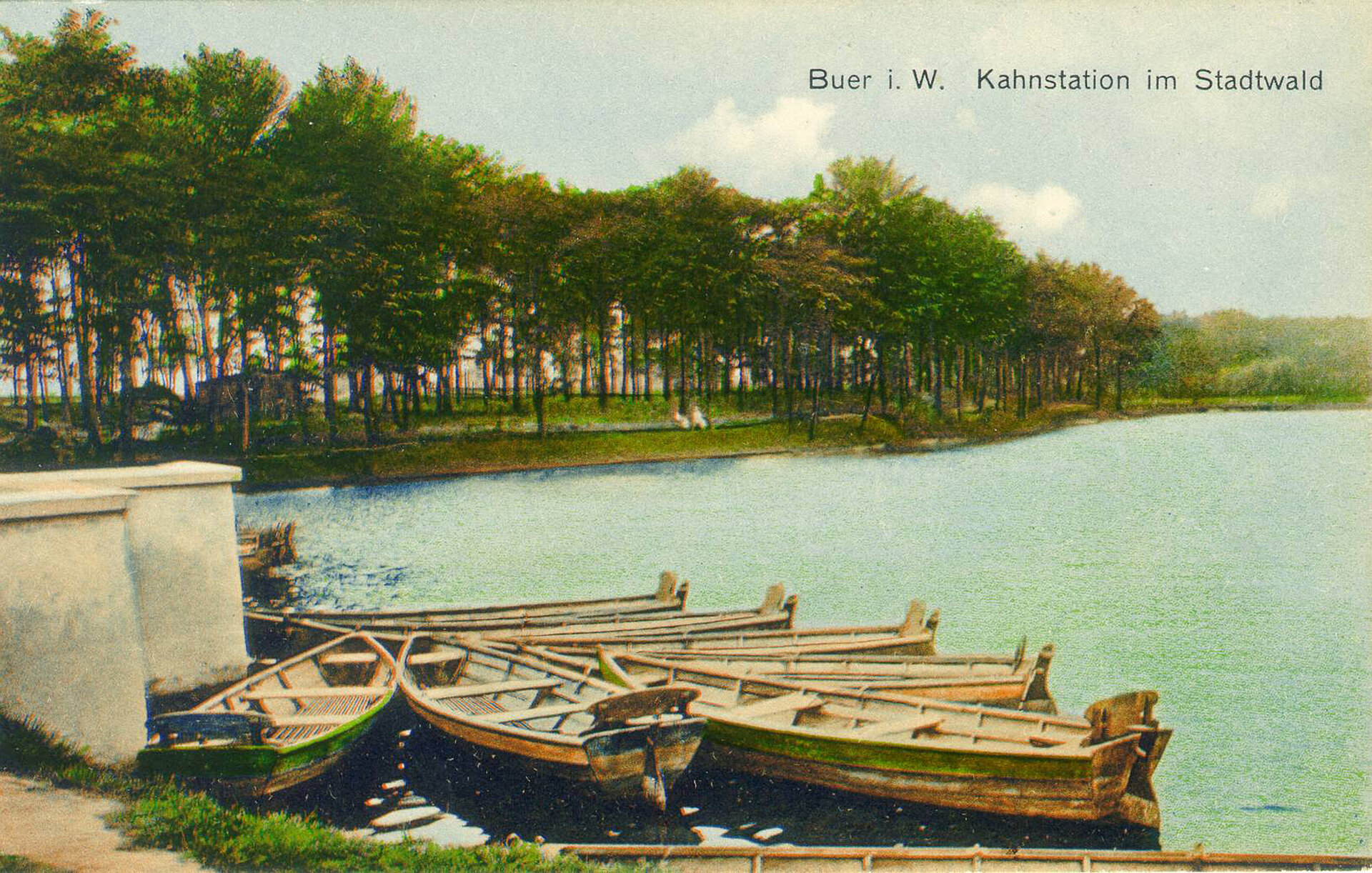 Kahnstation im Stadtwald, Postkarte.