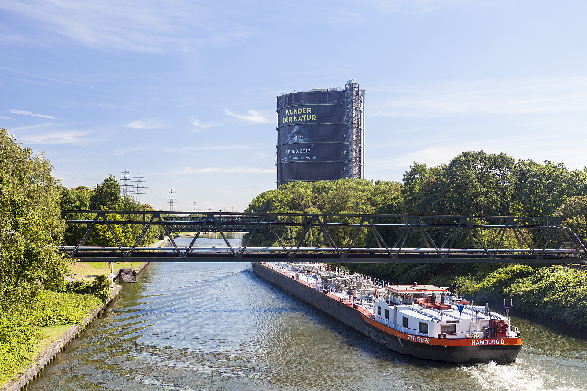 Der Gasometer Oberhausen ist ein Ankerpunkt auf der Route Industriekultur.