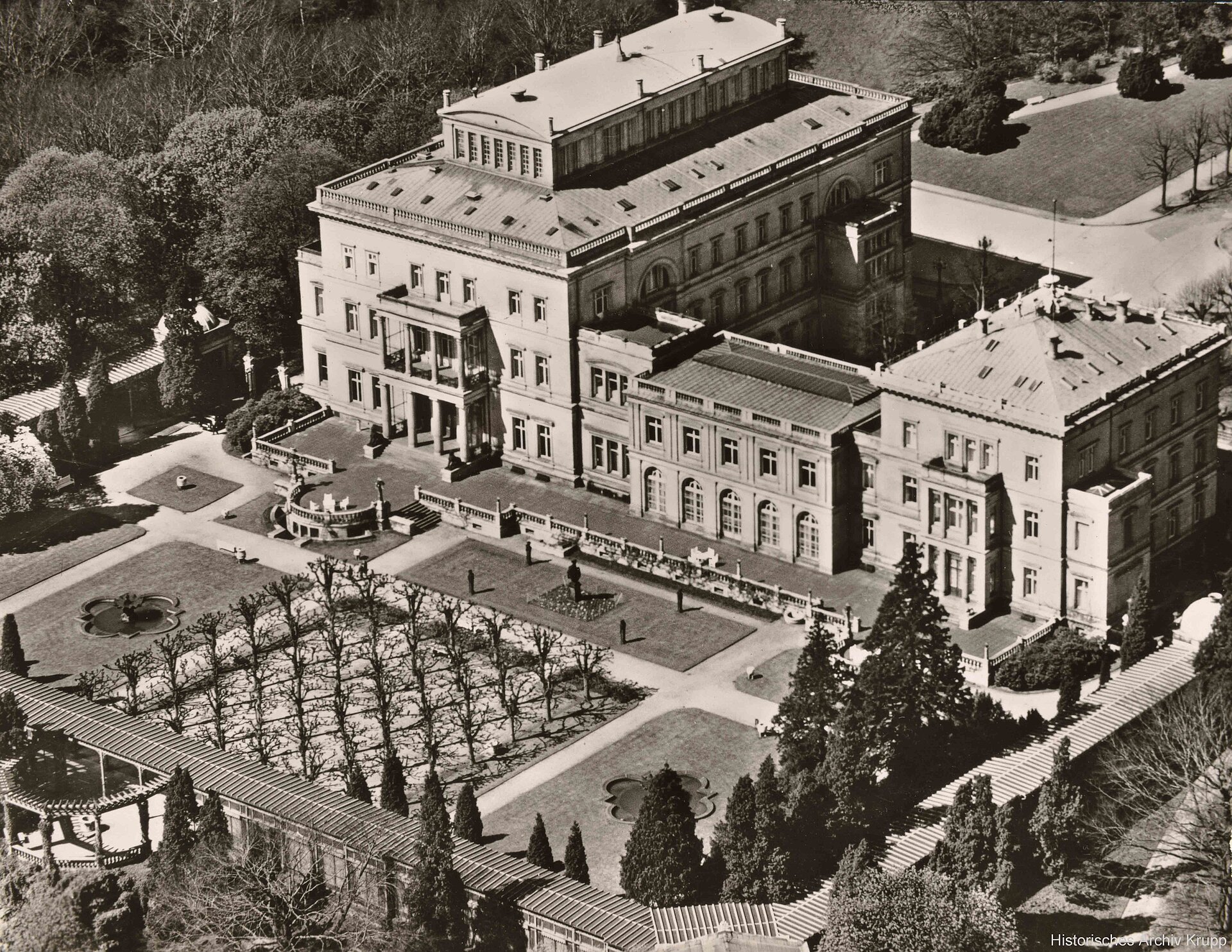 Villa Hügel in Essen, 1960er-Jahre.