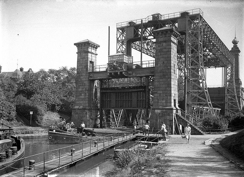 Schiffshebewerk Henrichenburg, Waltrop, um 1930.