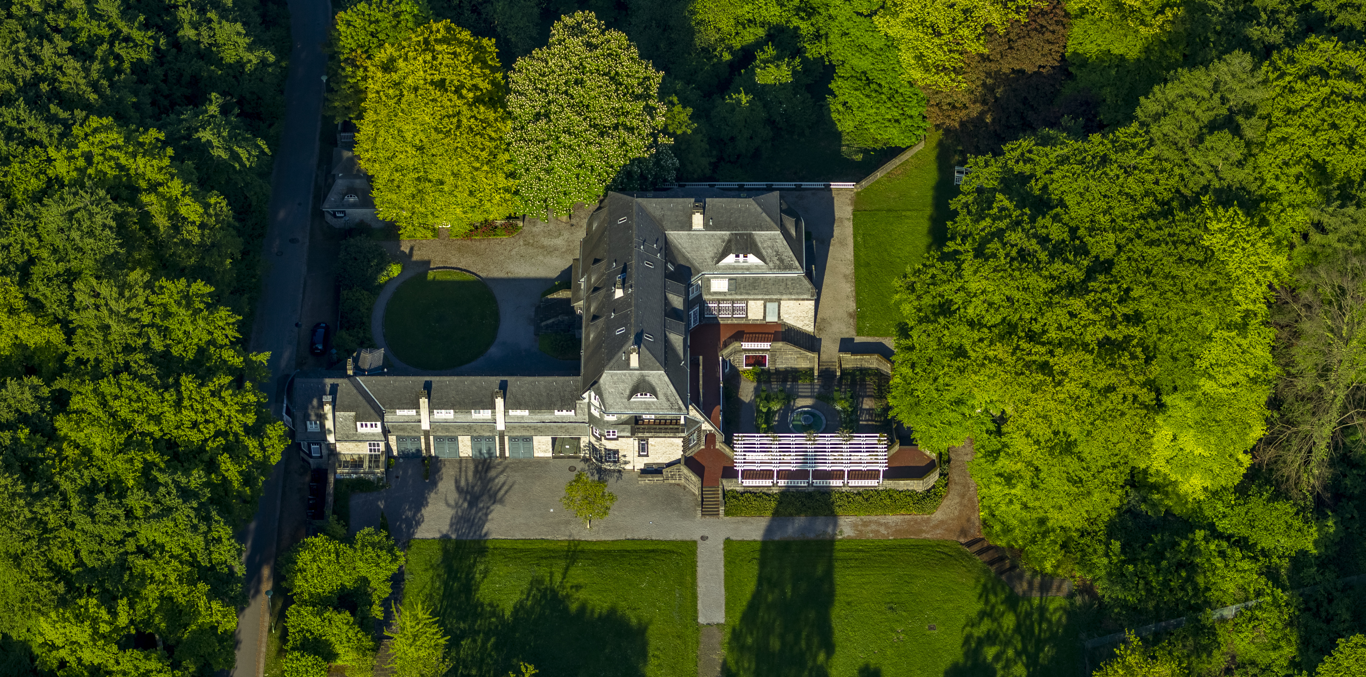 Der Hohenhof von oben: Die Jugendstil-Villa ist eine Abteilung des Osthaus Museums Hagen.