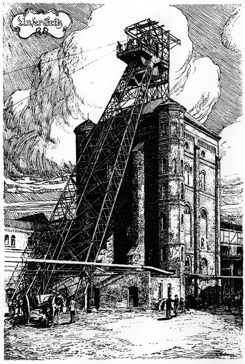 Malakowturm der Zeche Unser Fritz in Herne, 1890.