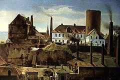 Burg Wetter: „Mechanische Werkstätte“ von Friedrich Harkort, Ölbild von Alfred Rethel, 1834.