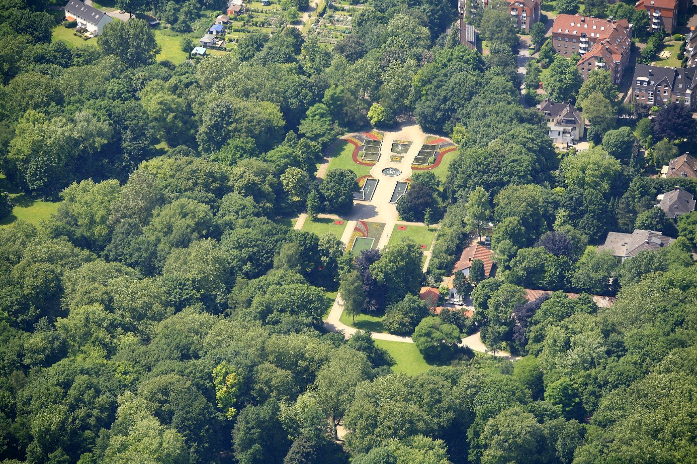 Luftbild vom Stadtgarten Gelsenkirchen.