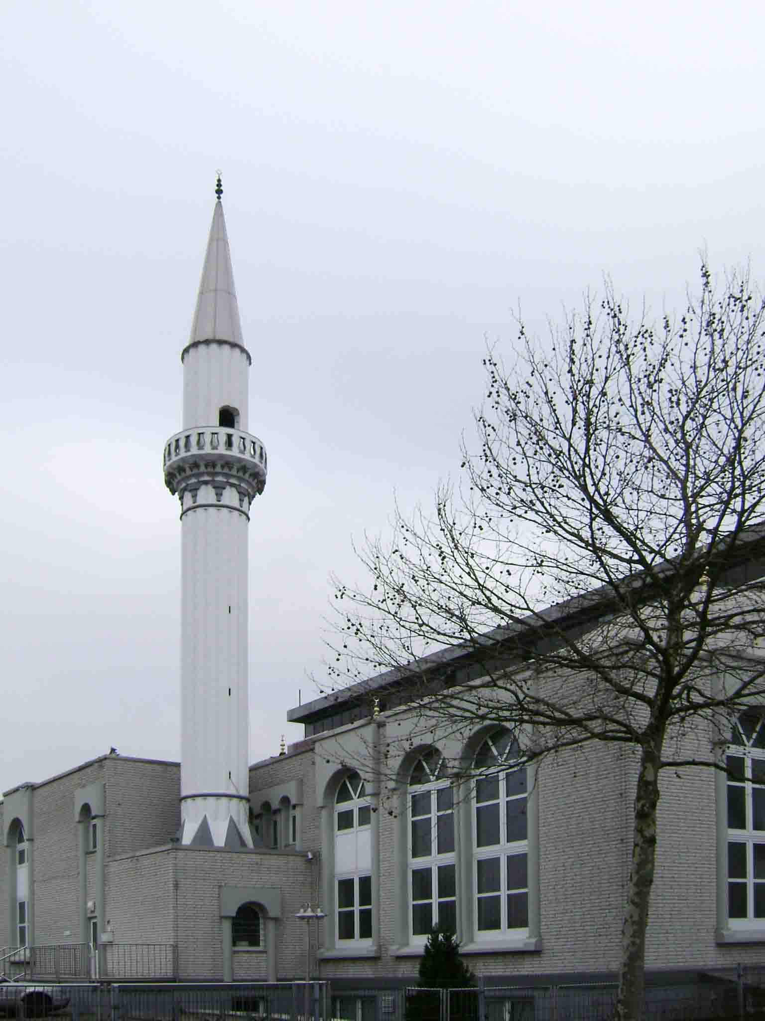 Moschee Gladbeck mit Minarett.	