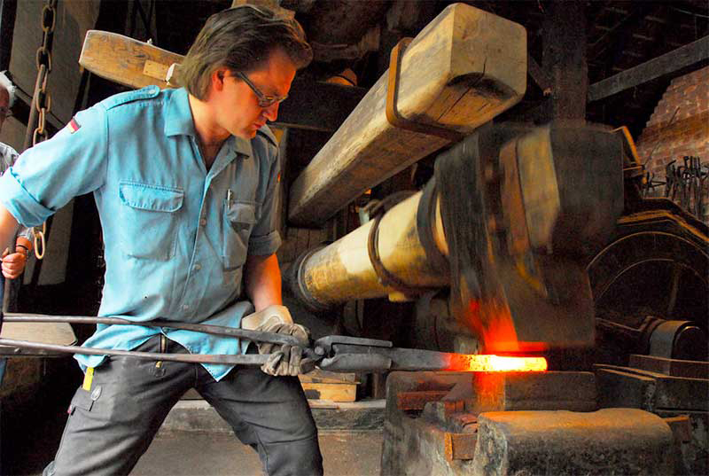 Schmiedevorführung im Halbachhammer, Essen.