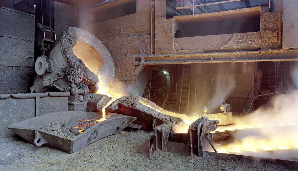 Masselgießmaschine bei DK Recycling, Duisburg.