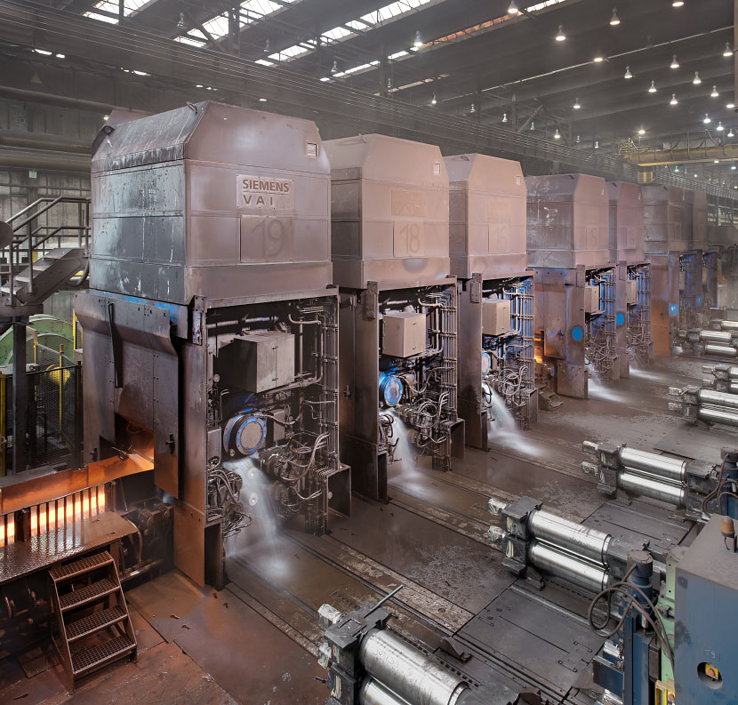 Quarto-Fertiggerüst bei ThyssenKrupp Hohenlimburg.