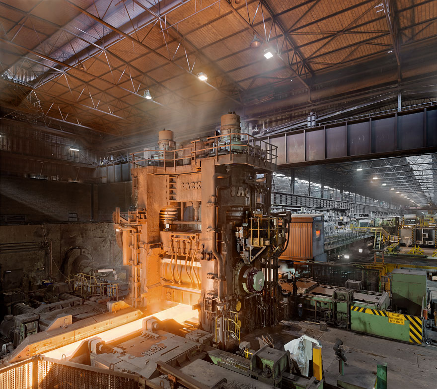 Quartogerüst im Duisburger Grobblechwalzwerk von ThyssenKrupp Steel.