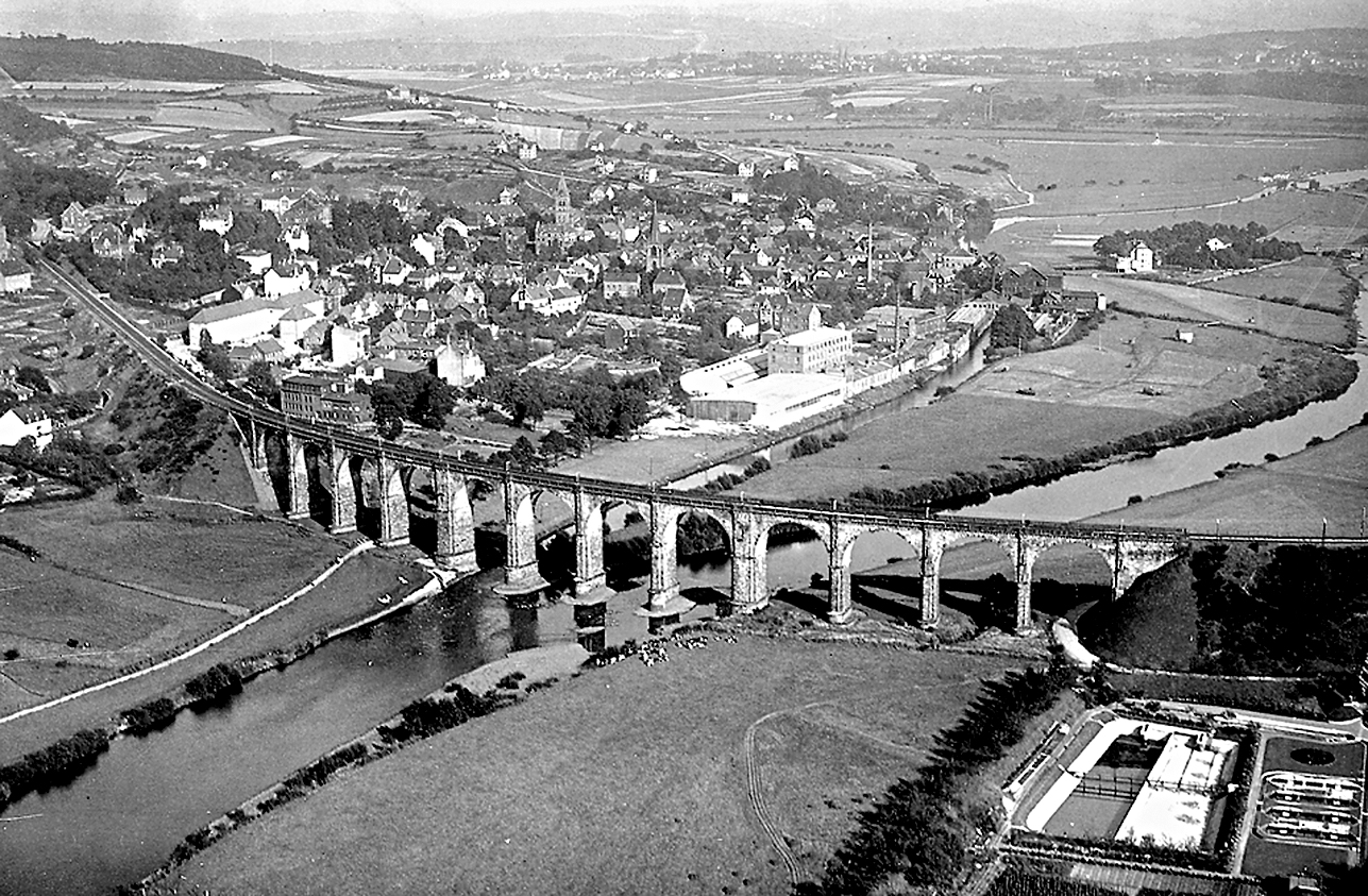 Ruhrviadukt in Herdecke, 1928.